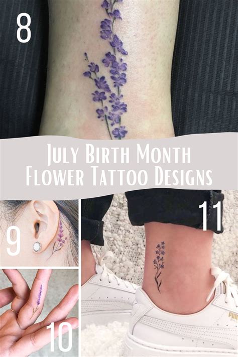 july birth tattoo|july 16th birth flower tattoo.